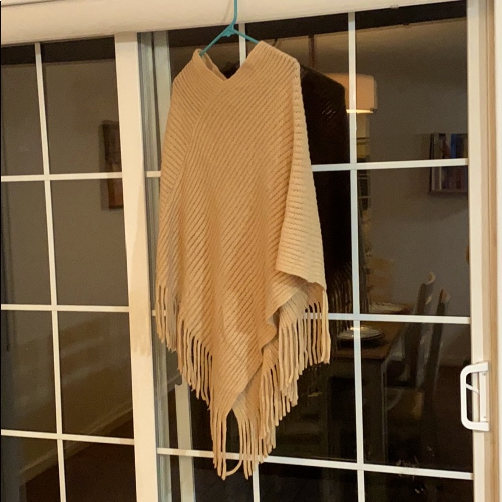 Tan boho poncho